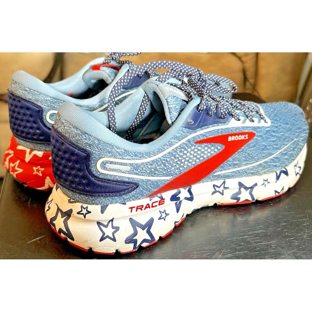 Brooks Trace 2 Patriotic Stars USA Running Sneakers America Men's Size 7.5 - Picture 1 of 11
